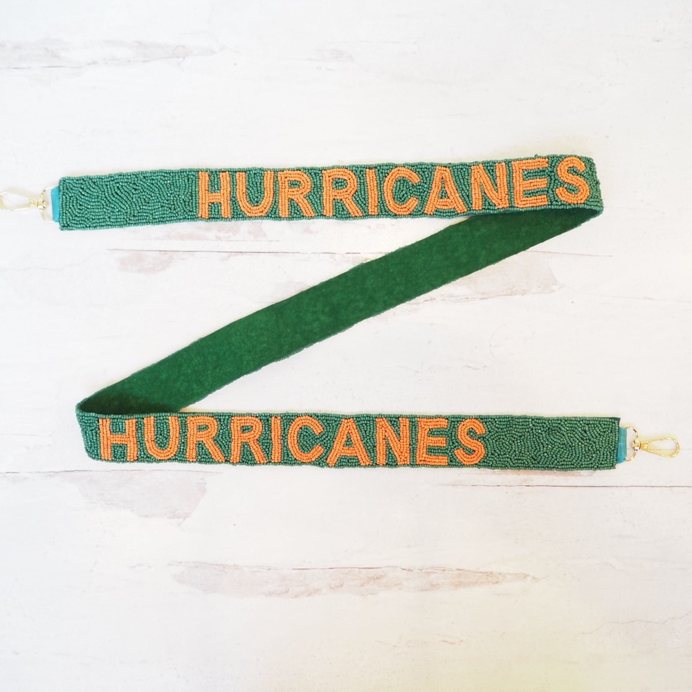 Beaded Miami Hurricanes Collegiate Game Day Purse Strap